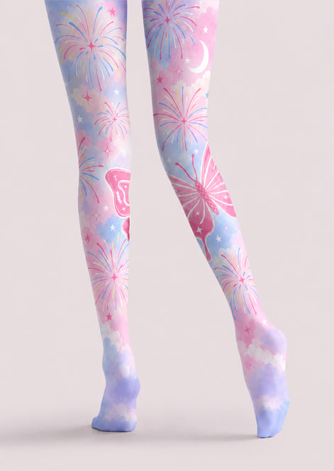 Pastel Fantasy Butterfly Print Pantyhose Z69-31