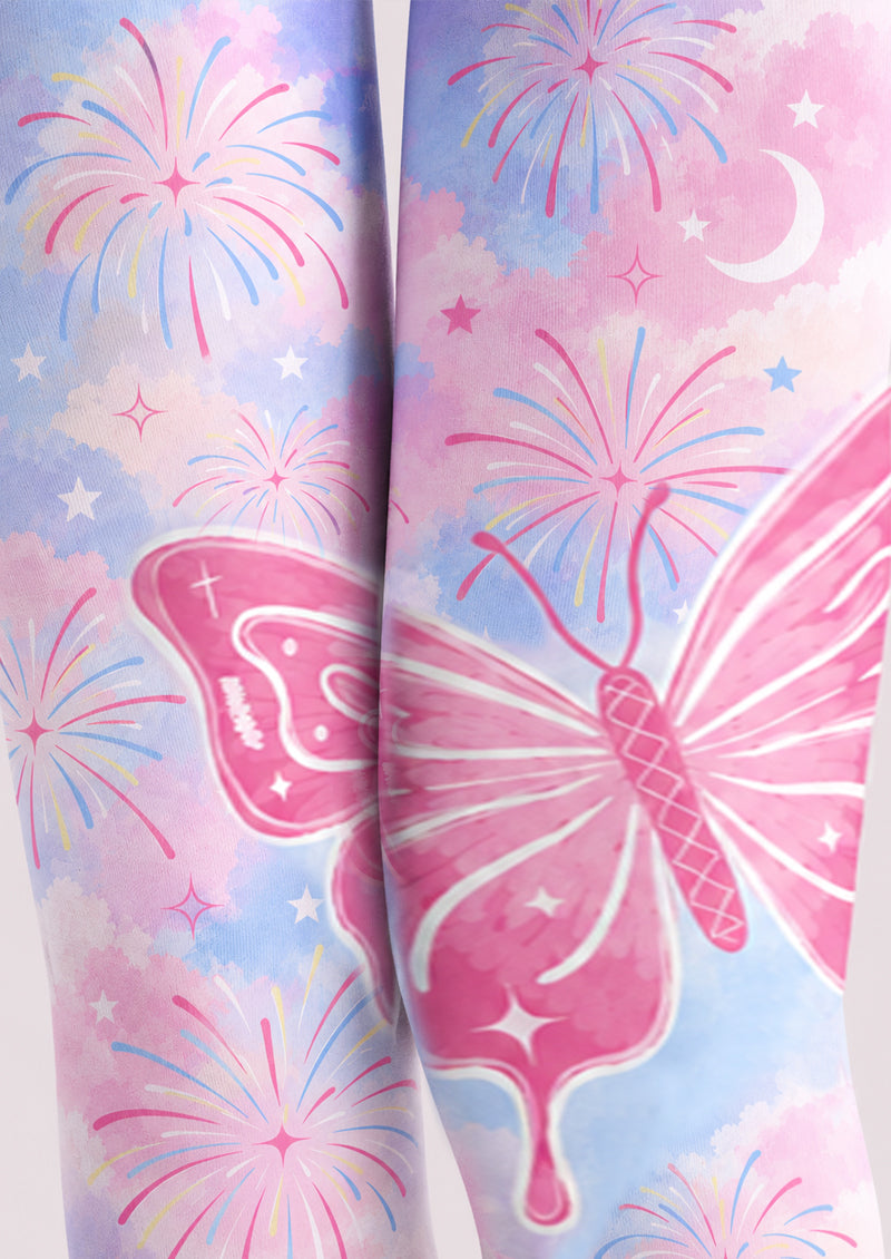 Pastel Fantasy Butterfly Print Pantyhose Z69-31