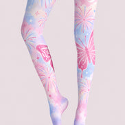 Pastel Fantasy Butterfly Print Pantyhose Z69-31