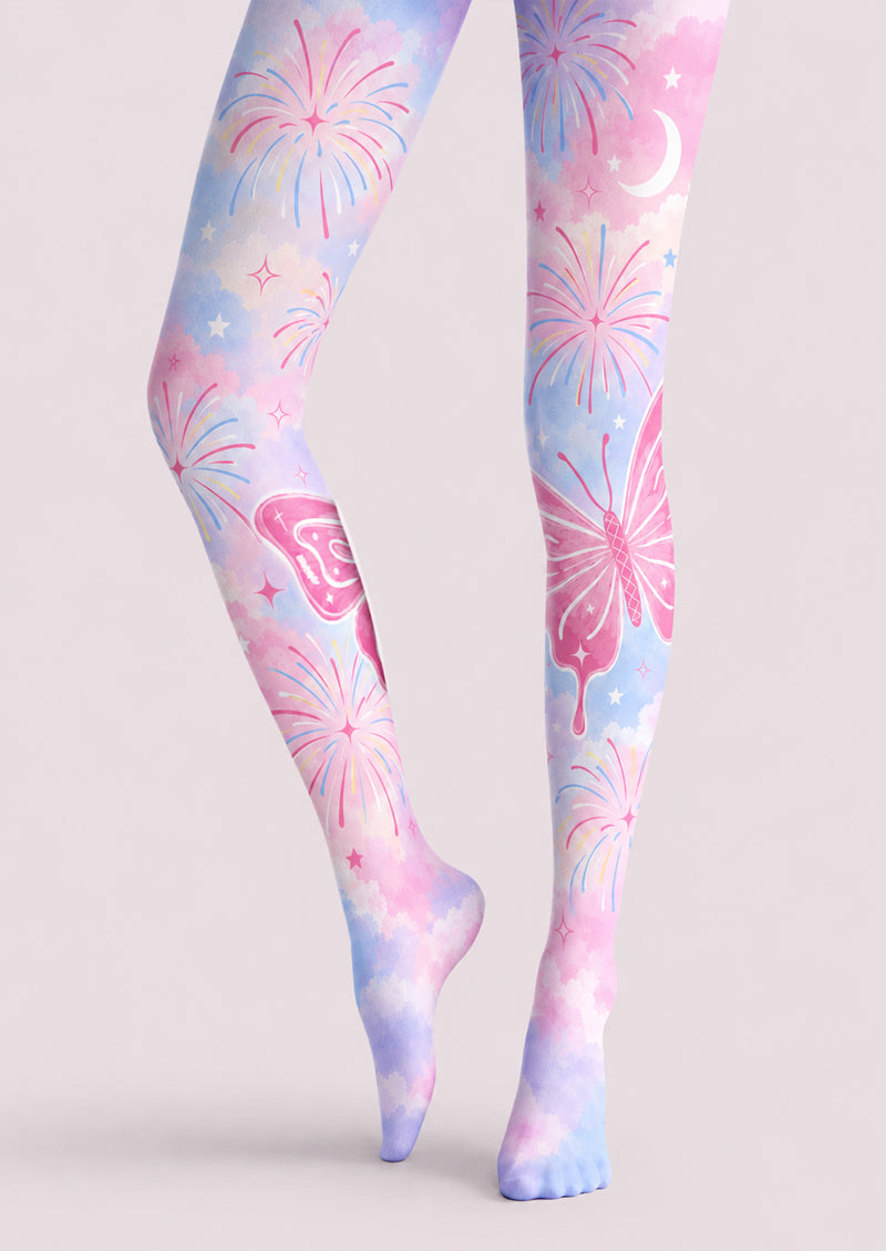 Pastel Fantasy Butterfly Print Pantyhose Z69-31