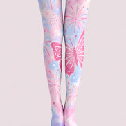 Pastel Fantasy Butterfly Print Pantyhose Z69-31