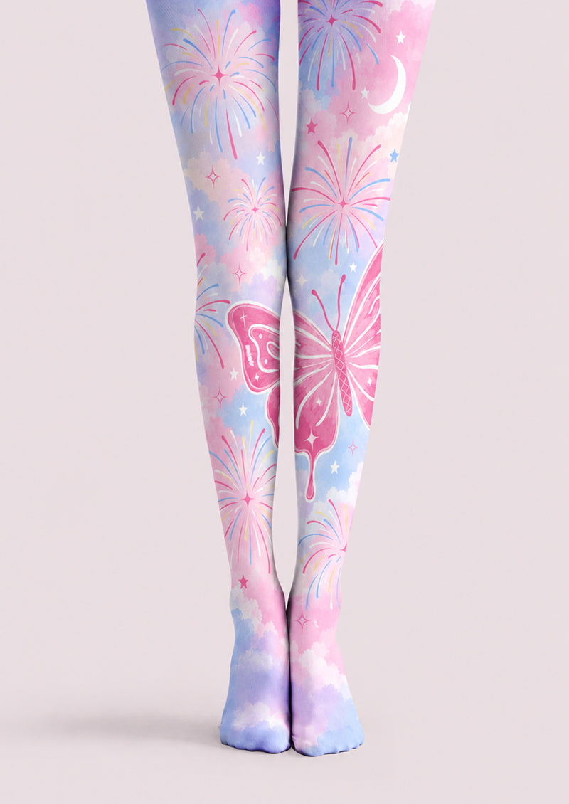 Pastel Fantasy Butterfly Print Pantyhose Z69-31