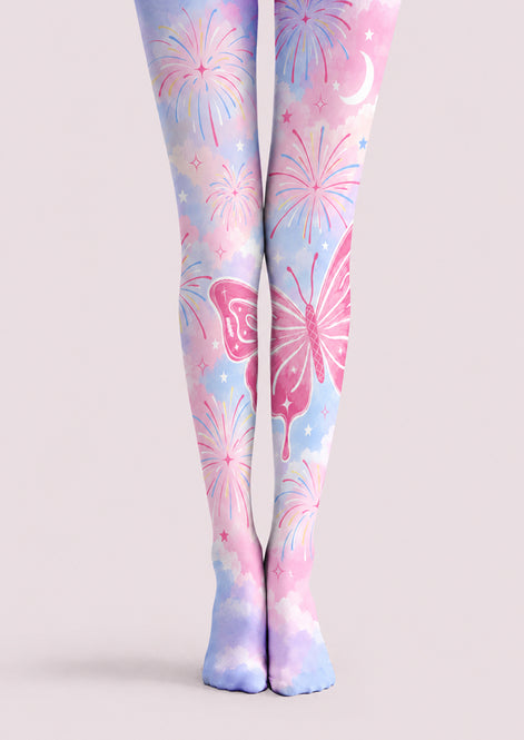 Pastel Fantasy Butterfly Print Pantyhose Z69-31