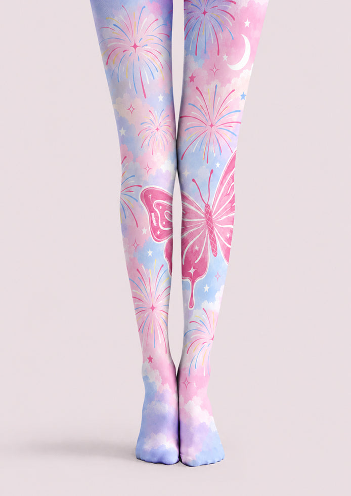 Pastel Fantasy Butterfly Print Pantyhose Z69-31