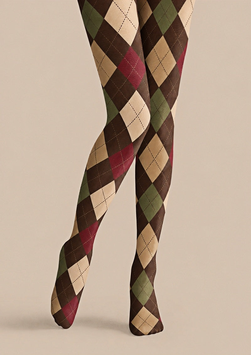Preppy Argyle Diamond Tights Hosiery Pantyhose Z69-32