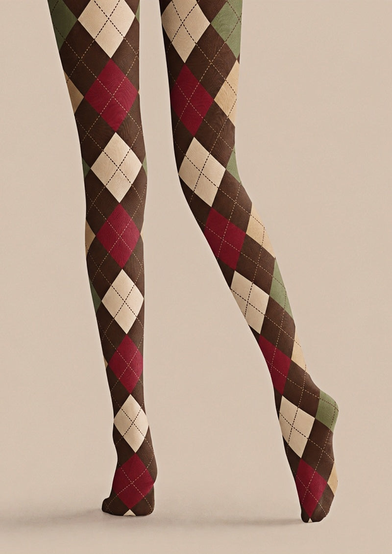 Preppy Argyle Diamond Tights Hosiery Pantyhose Z69-32