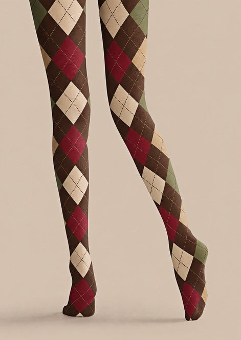Preppy Argyle Diamond Tights Hosiery Pantyhose Z69-32