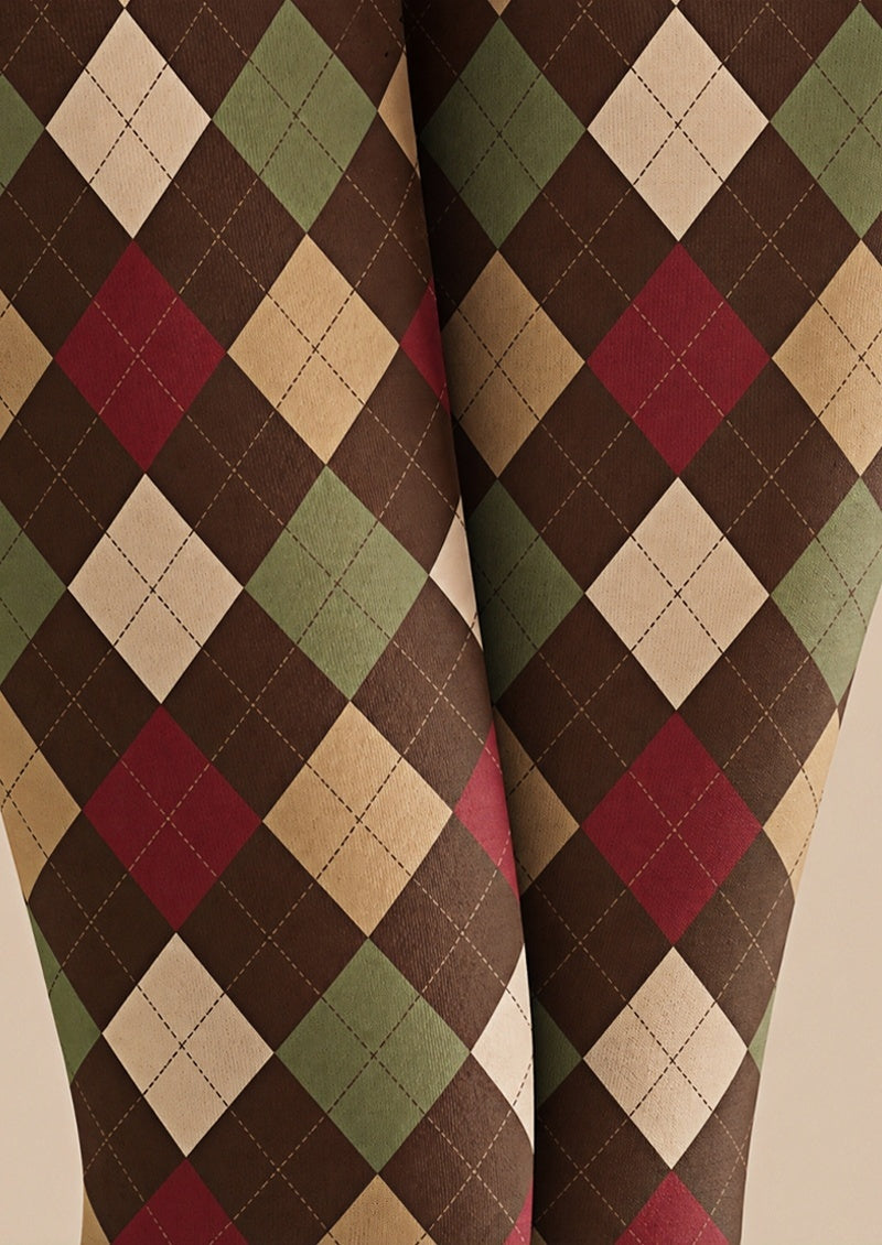 Preppy Argyle Diamond Tights Hosiery Pantyhose Z69-32