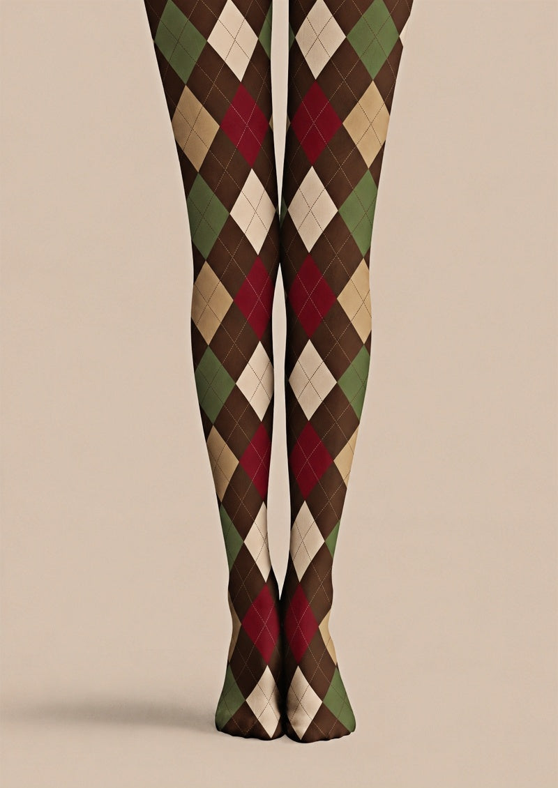 Preppy Argyle Diamond Tights Hosiery Pantyhose Z69-32