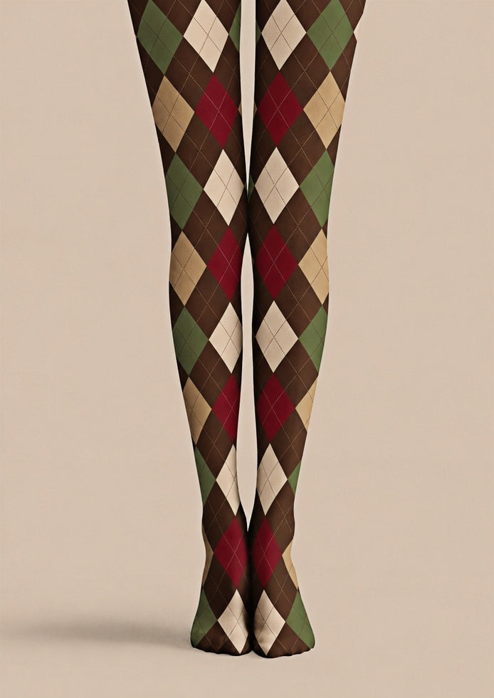 Preppy Argyle Diamond Tights Hosiery Pantyhose Z69-32
