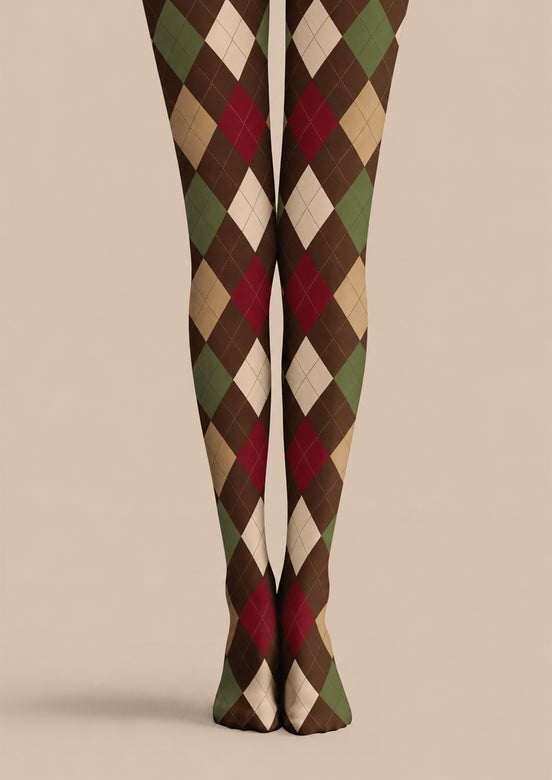 Preppy Argyle Diamond Tights Hosiery Pantyhose Z69-32