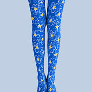 Daisy Bloom Blue Tights Pantyhose Z69-40