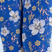 Blue Cherry Blossom Floral Tights Hosiery Z69-42