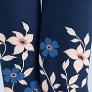 Elegant Navy Floral Print Tights Hosiery Z69-43