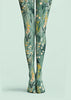 Sage Meadow Floral Print Tights Hosiery Pantyhose Z69-44