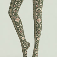 Vintage Meadow Floral Tights Hosiery Pantyhose Z69-46