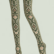 Vintage Meadow Floral Tights Hosiery Pantyhose Z69-46