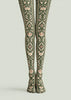 Vintage Meadow Floral Tights Hosiery Pantyhose Z69-46