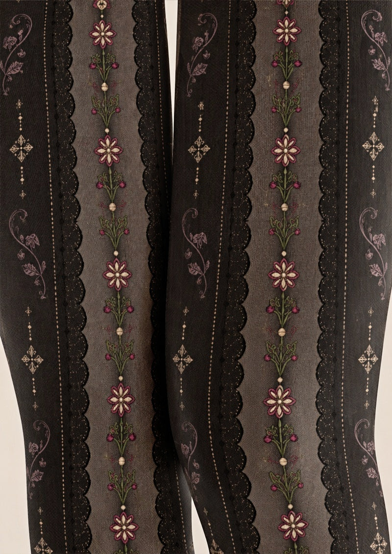 Gothic Lace Floral Tights Hosiery Pantyhose Z69-48