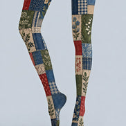 Boho Patchwork Floral Tights Hosiery Pantyhose Z69-53