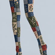 Boho Patchwork Floral Tights Hosiery Pantyhose Z69-53