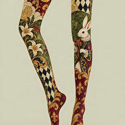 Baroque Rabbit Graphic Tights Hosiery Pantyhose Z69-54