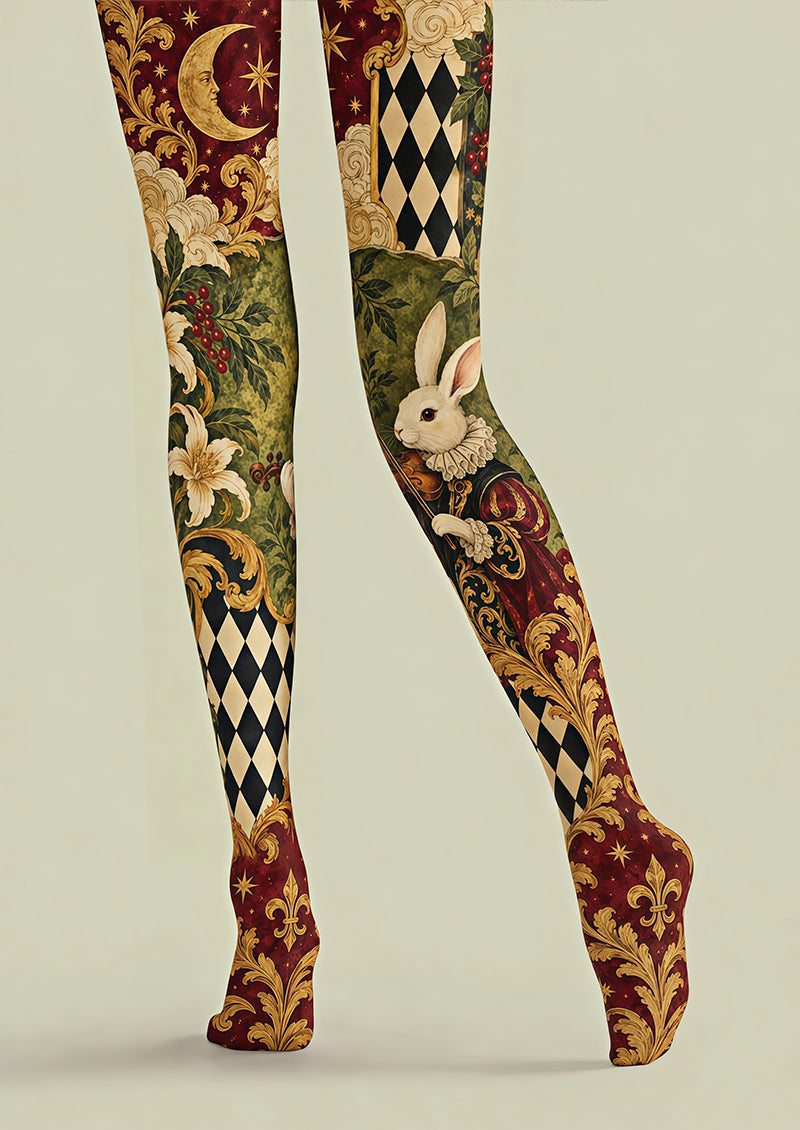 Baroque Rabbit Graphic Tights Hosiery Pantyhose Z69-54
