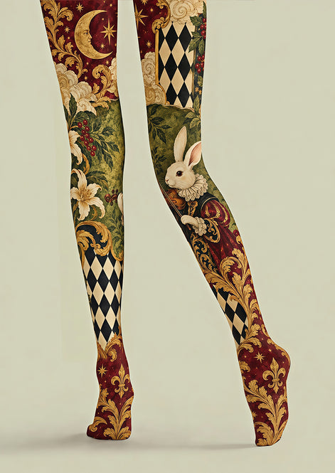 Baroque Rabbit Graphic Tights Hosiery Pantyhose Z69-54