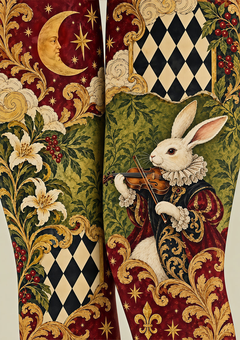 Baroque Rabbit Graphic Tights Hosiery Pantyhose Z69-54