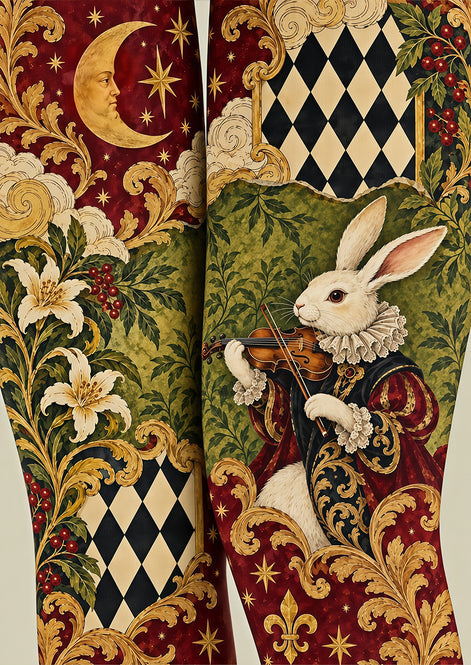 Baroque Rabbit Graphic Tights Hosiery Pantyhose Z69-54