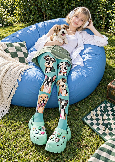 Mint Puppy Portrait Tights Hosiery Pantyhose Z69-55