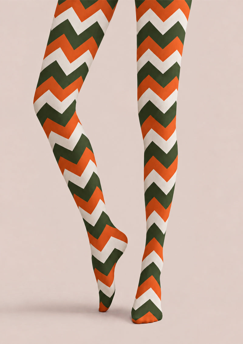 Chevron Pattern Graphic Tights Hosiery Pantyhose Z69-58