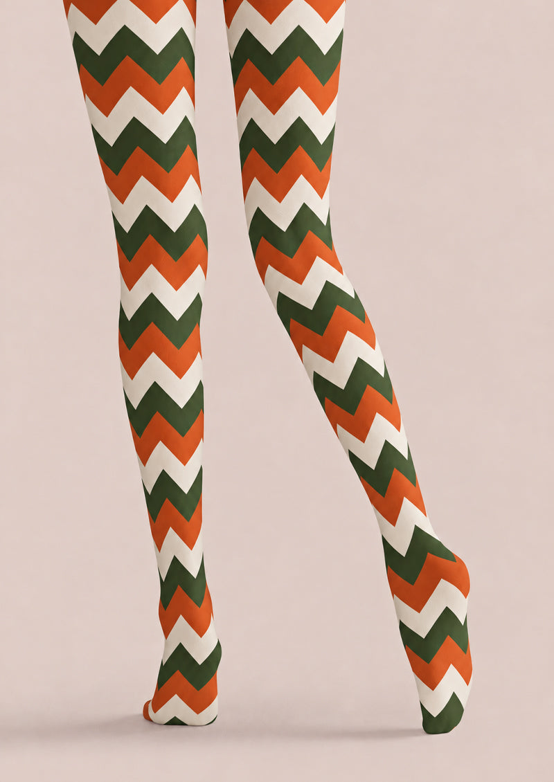 Chevron Pattern Graphic Tights Hosiery Pantyhose Z69-58