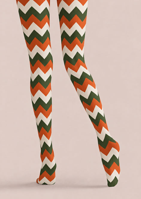 Chevron Pattern Graphic Tights Hosiery Pantyhose Z69-58