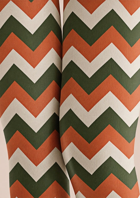 Chevron Pattern Graphic Tights Hosiery Pantyhose Z69-58