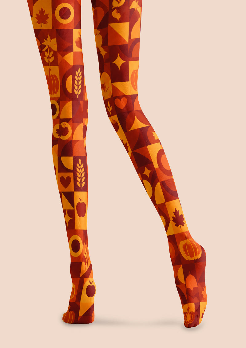 Fall Harvest Graphic Tights Hosiery Pantyhose Z69-6