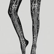 Gothic Bone Print Halloween Tights Hosiery Z69-61