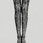 Gothic Bone Print Halloween Tights Hosiery Z69-61