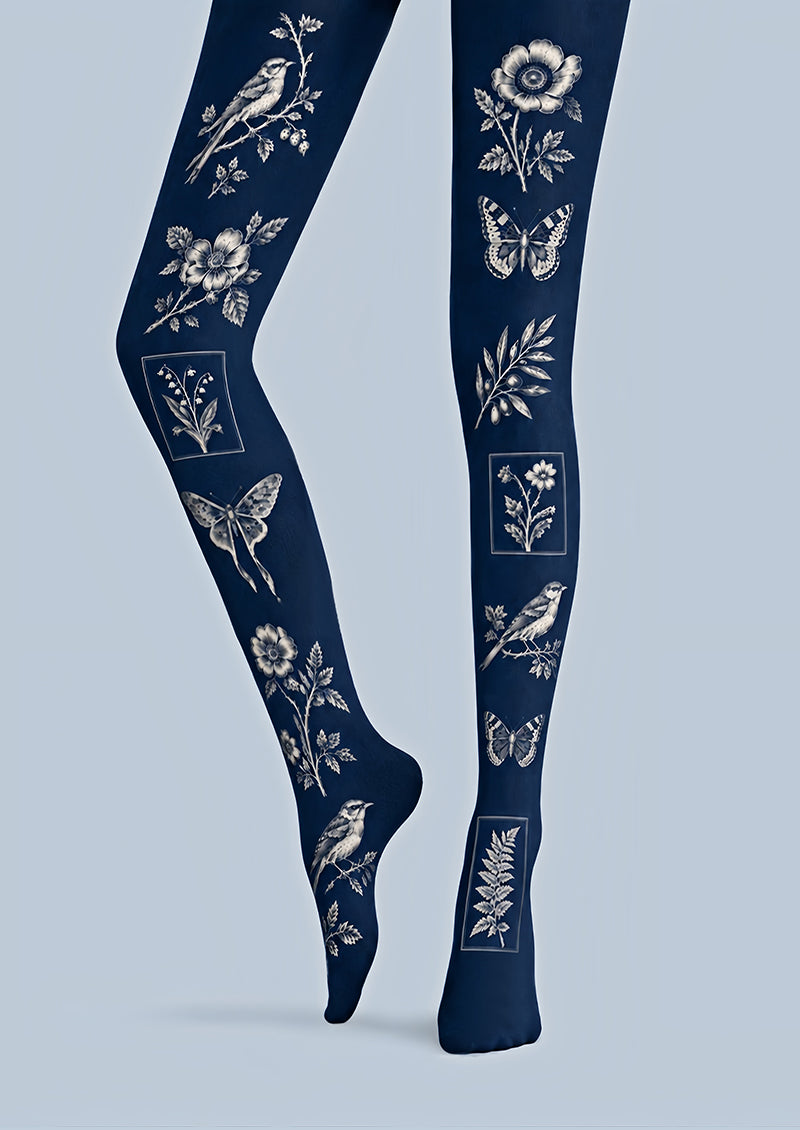Vintage Floral Bird Butterfly Tights Pantyhose Z69-62