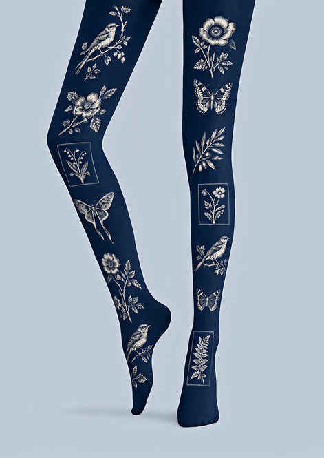 Vintage Floral Bird Butterfly Tights Pantyhose Z69-62