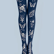 Vintage Floral Bird Butterfly Tights Pantyhose Z69-62