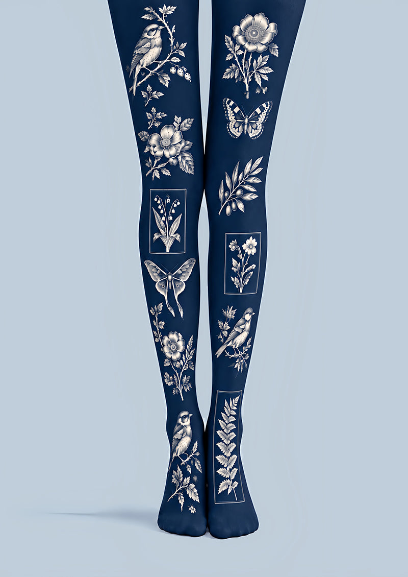 Vintage Floral Bird Butterfly Tights Pantyhose Z69-62