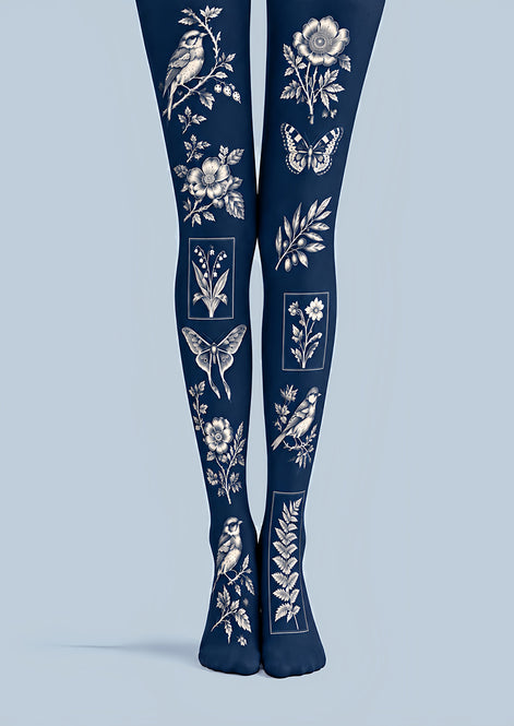 Vintage Floral Bird Butterfly Tights Pantyhose Z69-62