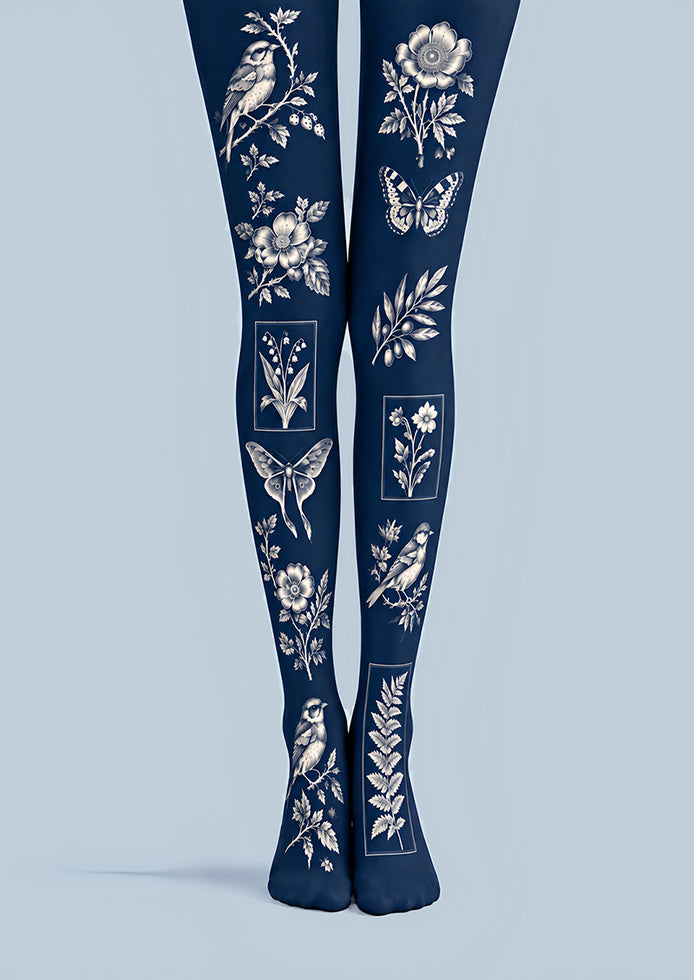Vintage Floral Bird Butterfly Tights Pantyhose Z69-62