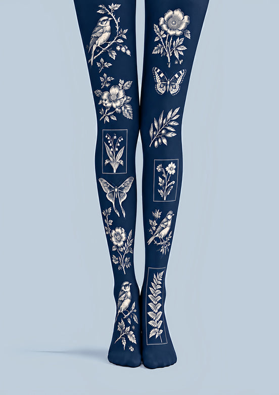 Vintage Floral Bird Butterfly Tights Pantyhose Z69-62