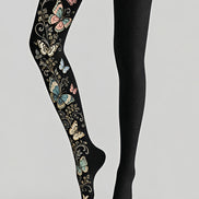 Vintage Butterfly Floral Tights Hosiery Pantyhose Z69-63