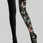 Vintage Butterfly Floral Tights Hosiery Pantyhose Z69-63