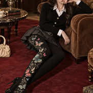 Vintage Butterfly Floral Tights Hosiery Pantyhose Z69-63