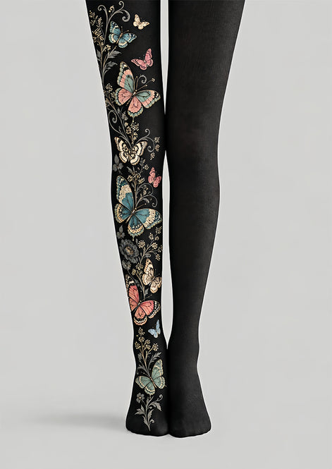 Vintage Butterfly Floral Tights Hosiery Pantyhose Z69-63