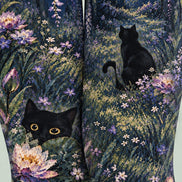 Moonlit Garden Cat Tights Hosiery Pantyhose Z69-66